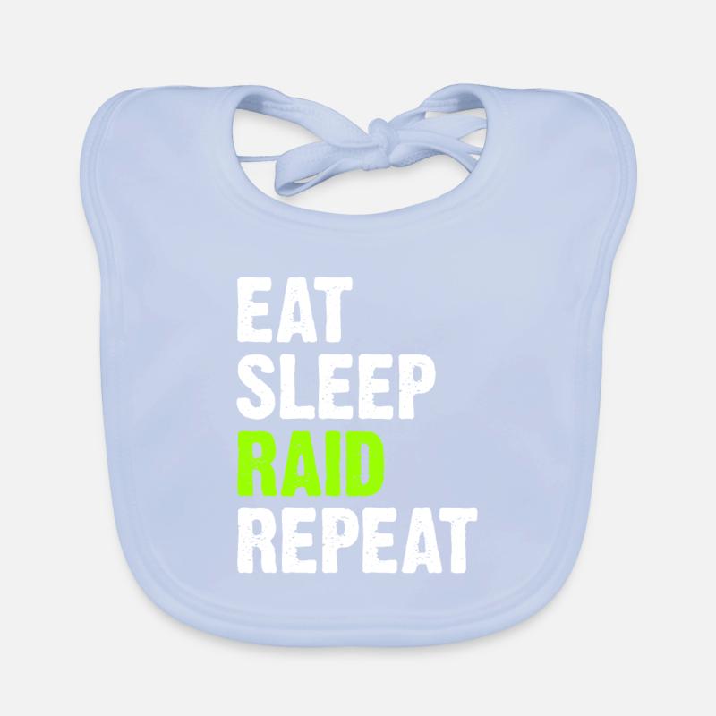 Eat Sleep Raid Repeat Bavoir bio Bébé