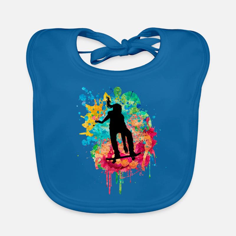 Skater while skateboarding PopArt Organic Baby Bibs