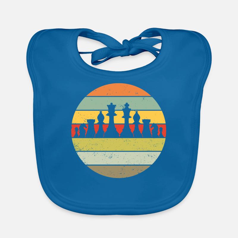 Chess Chess Pieces Chess Player Retro Gift Organic Baby Bibs