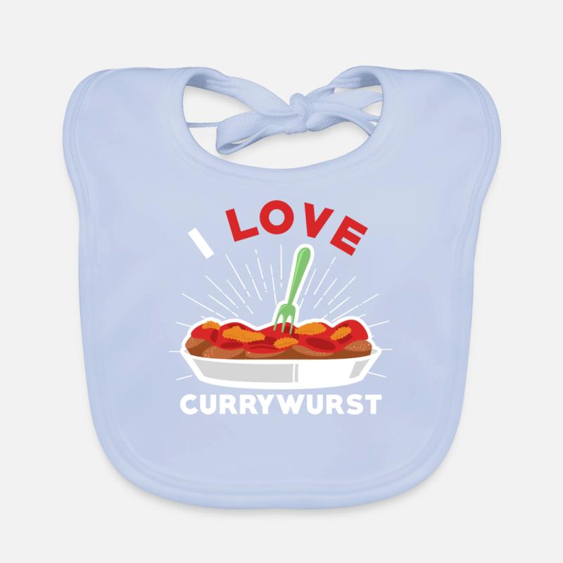 Currywurst Ich liebe Currywurst Baby Bio-Lätzchen