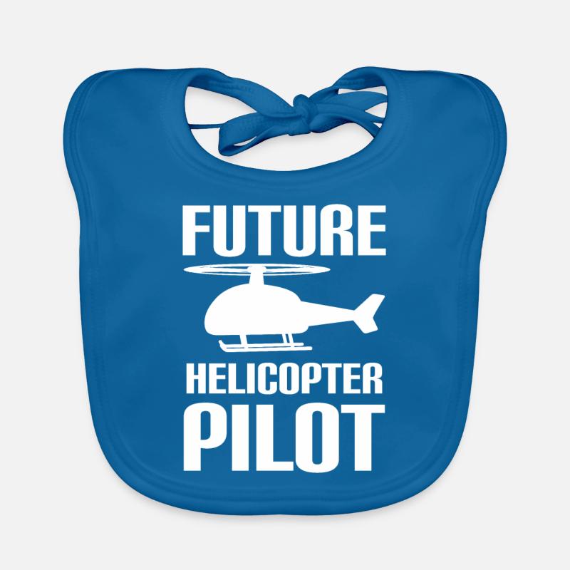 Future Helicopter Pilot Familie Kinder Piloten Baby Bio-Lätzchen