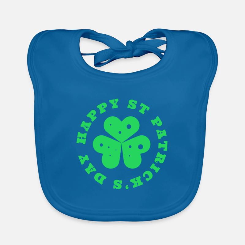 St Patricks Day, St Patricks Day, St Patricks Day - Bavoir bio Bébé - bleu paon