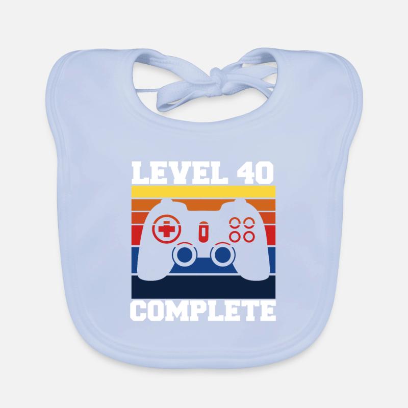 Level 40 Jahre Geburtstag Geschenkidee Baby Bio-Lätzchen