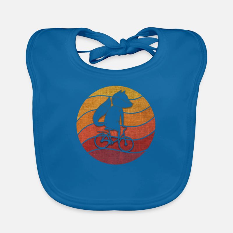 Fox On Bicycle Cycling Fox Bicycle Courier Motif Organic Baby Bibs