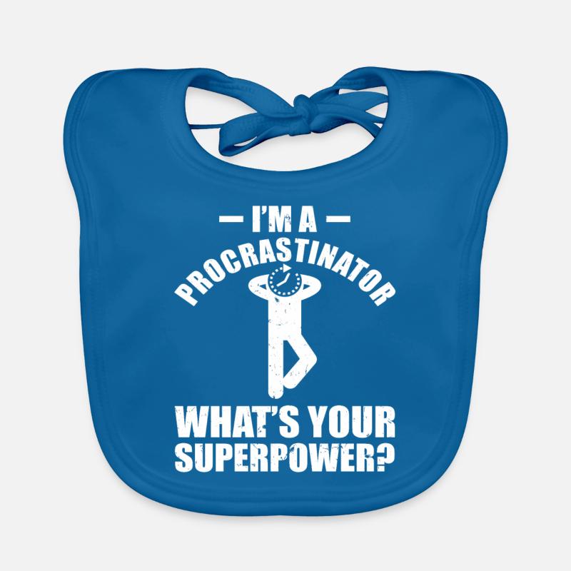 Procrastination Procrastination Étudiant procrastinateur Bavoir bio Bébé