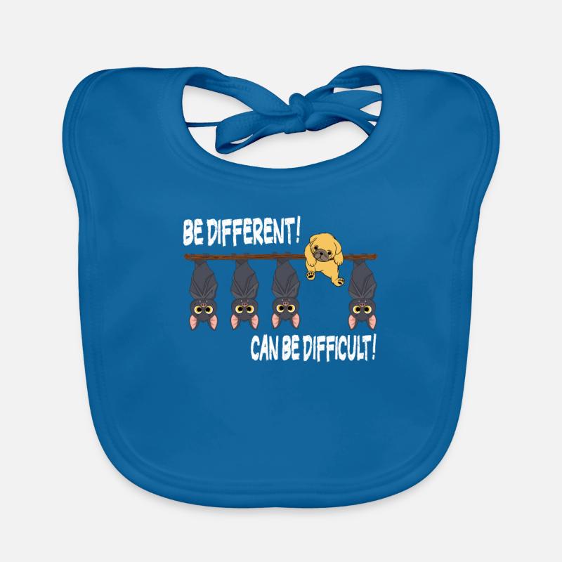 Cute dog bats Be different Be different Organic Baby Bibs