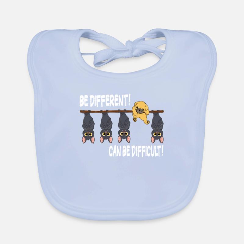 Doux chien chauve-souris Be different Sois différent Bavoir bio Bébé