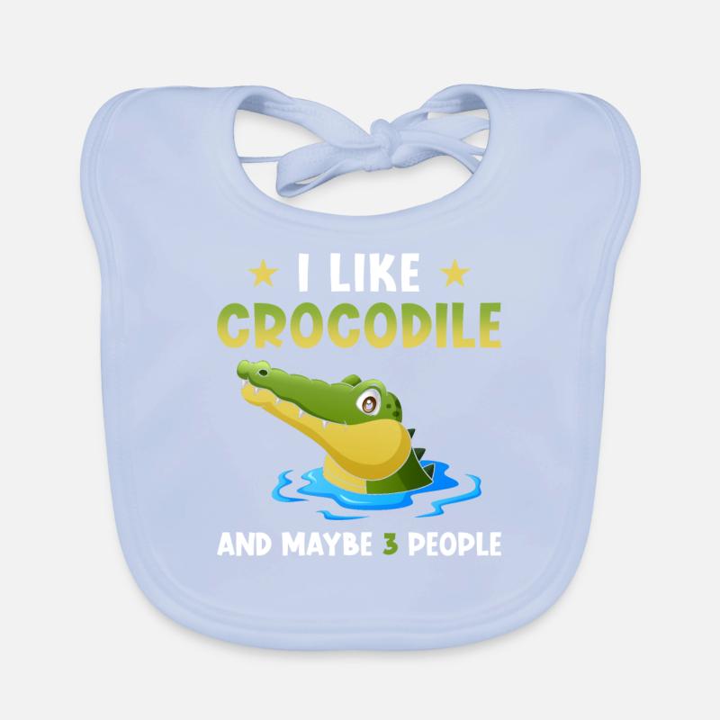 Crocodile Cute Funny Saying Organic Baby Bibs