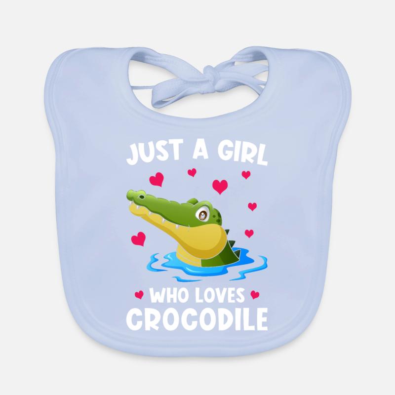 Crocodile Cute Funny Saying Organic Baby Bibs