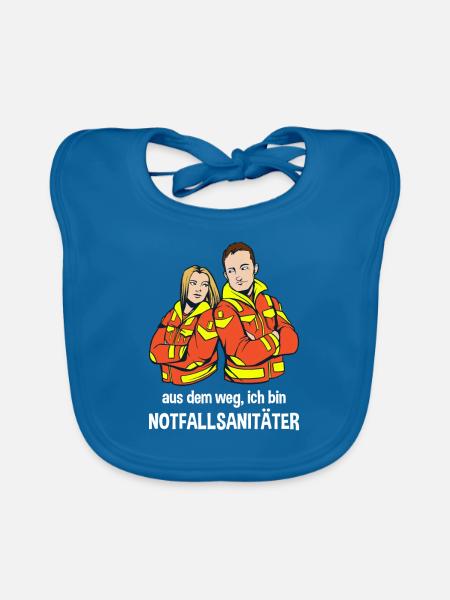 Aus dem Weg ich bin Notfallsanitäter - Baby Bio-Lätzchen - Pfauenblau - Vorne