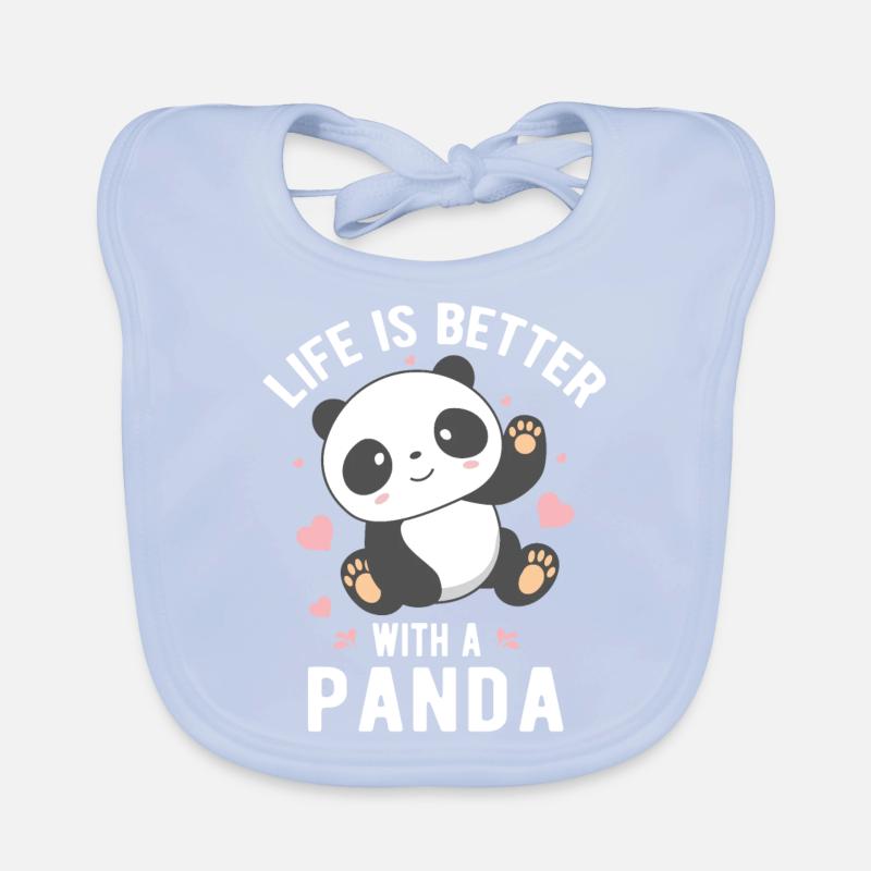 La vie est meilleure avec un panda panda mignon Bear Classi Bavoir bio Bébé