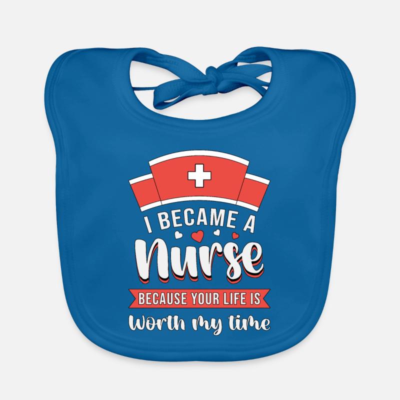 Intensivpflege Krankeschwester Pflege Pfleger - Baby Bio-Lätzchen - Pfauenblau