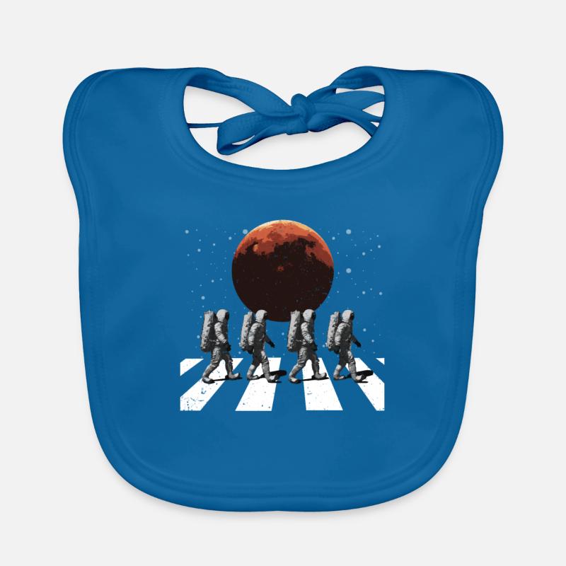 Astronautes En marchant Dans l’espace Mars Espace - Bavoir bio Bébé - bleu paon