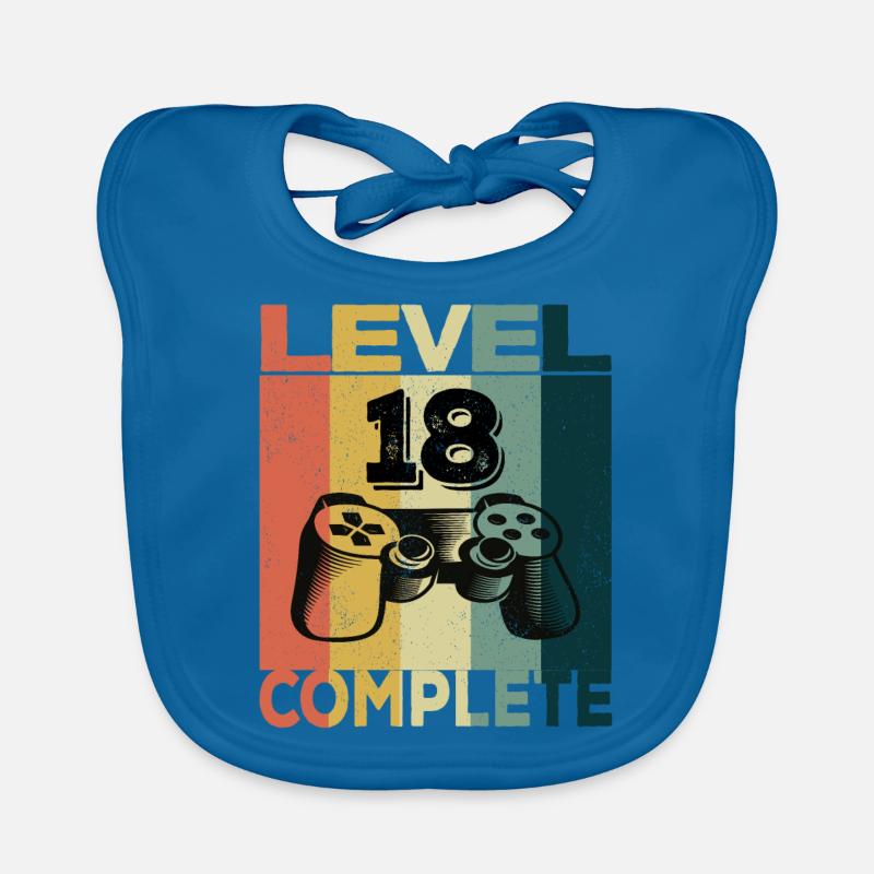 18th Birthday Young Man 2003 Level 18 Years Game Organic Baby Bibs