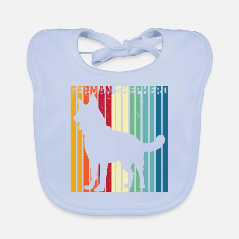 German Shepherd Shirt Retro German Shepherd T Shir Organic Baby Bibs