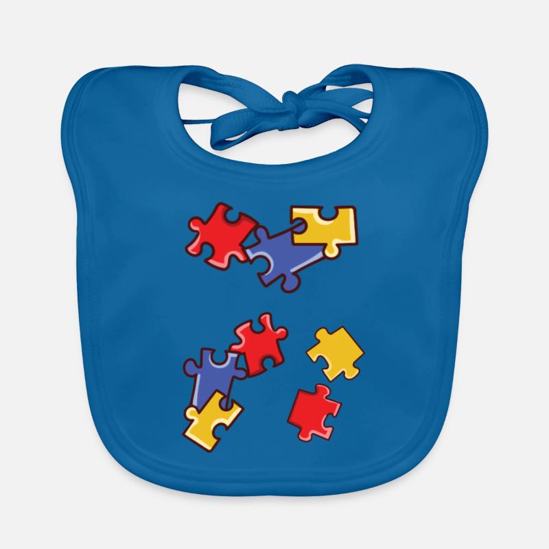 Puzzle - Baby Bio-Lätzchen - Pfauenblau