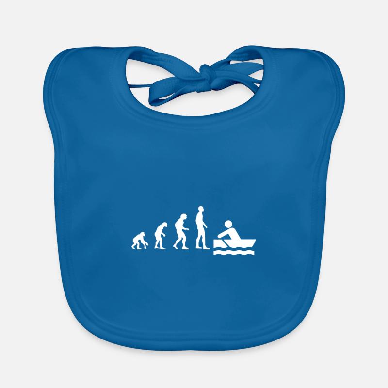Evolution Rowing Sport Hobby - Organic Baby Bibs - peacock-blue