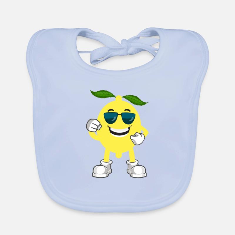 Funny Lemon Summer Fruit Design Organic Baby Bibs