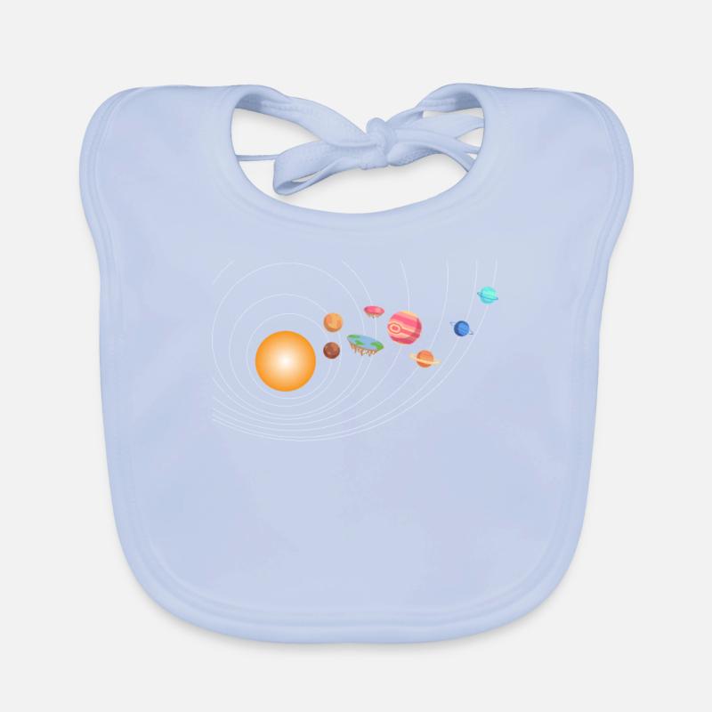 Outer Space Funny Flat Earth Science Planets Baby Bio-Lätzchen