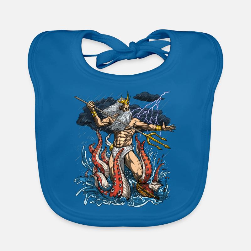 Greek God Poseidon Organic Baby Bibs