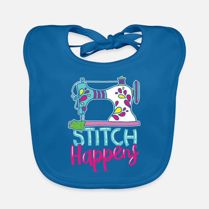 Stitch Happens - Bavoir bio Bébé - bleu paon