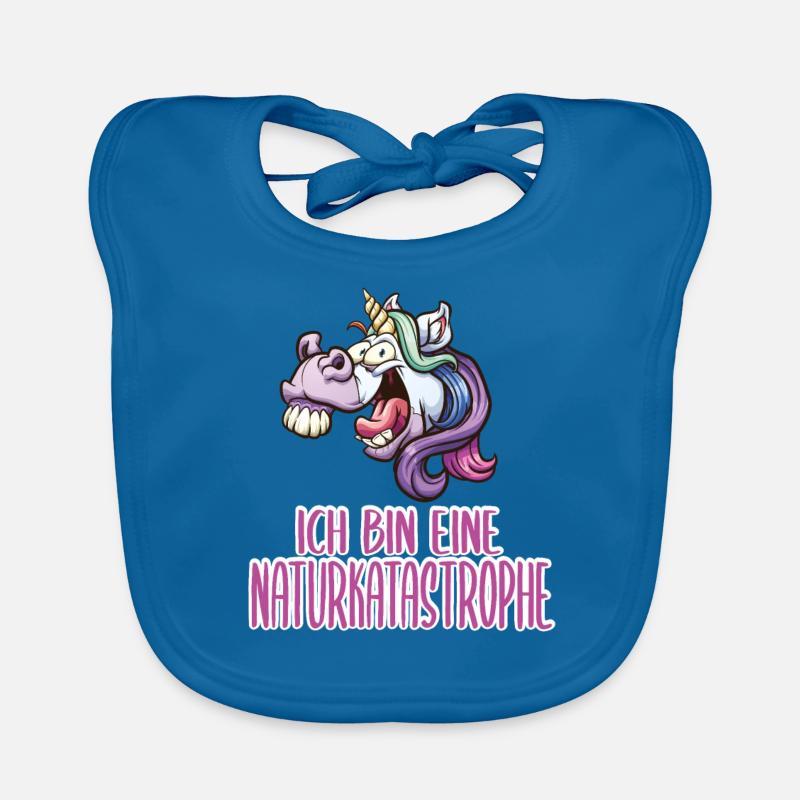Lustiger Spruch Einhorn Katastrophe Baby Bio-Lätzchen
