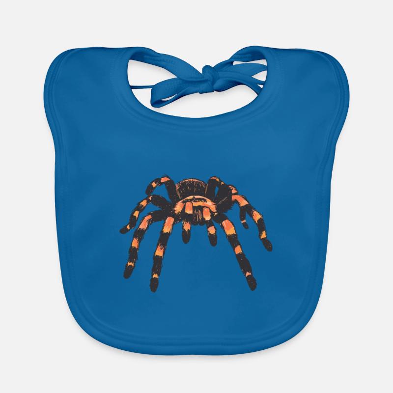 Araignée araignée araignée - Bavoir bio Bébé - bleu paon