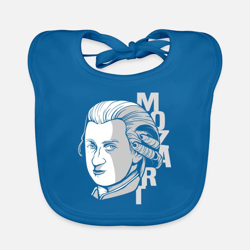Mozart - Bavoir bio Bébé - bleu paon