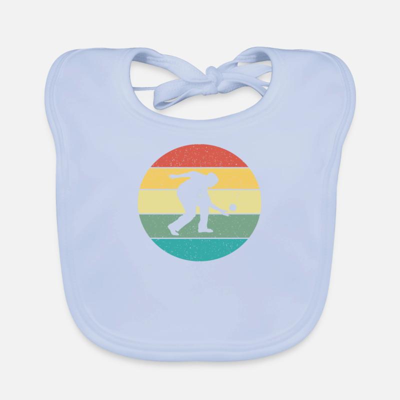 Retro Vintage Boccia Boule Petanque Player Organic Baby Bibs