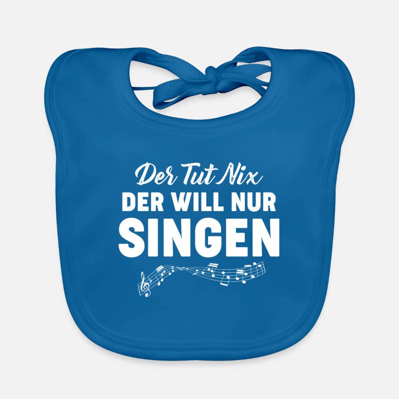 Der will nur singen - Baby Bio-Lätzchen - Pfauenblau