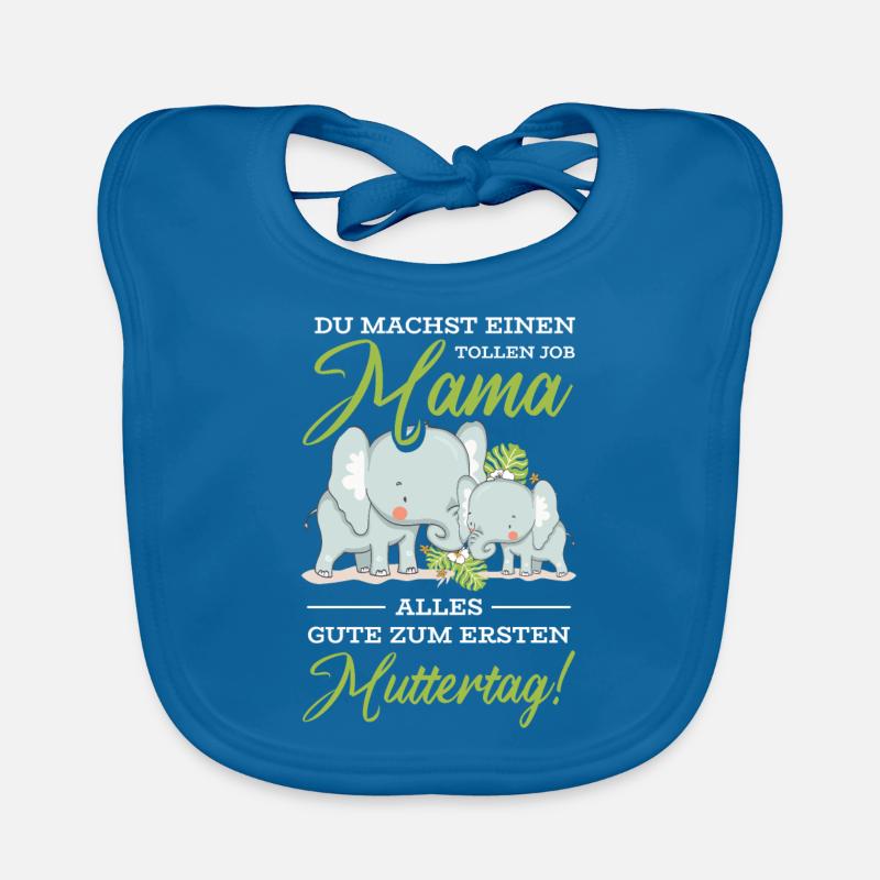 Muttertag Mutter Mummy Elefant Spruch Geschenk Baby Bio-Lätzchen