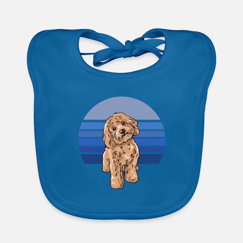 Cockapoo Bleu Rétro Bavoir bio Bébé