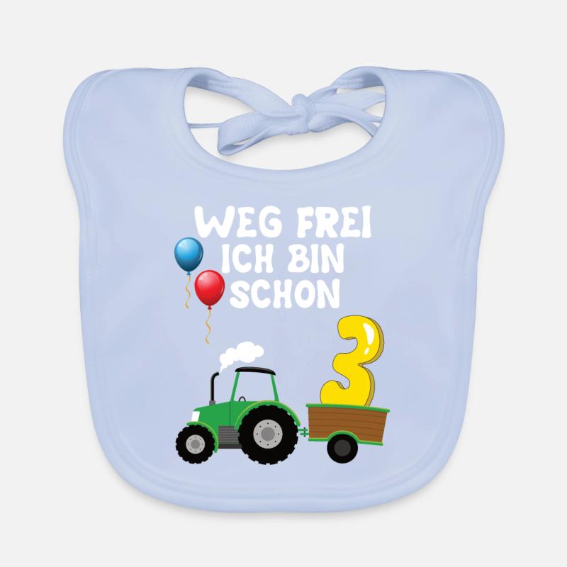 Trecker 3. Geburtstag Weg frei ich bin schon 3 Baby Bio-Lätzchen