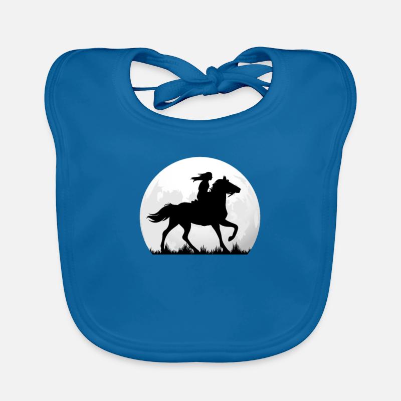 Cheval cheval amoureux de cheval - Bavoir bio Bébé - bleu paon