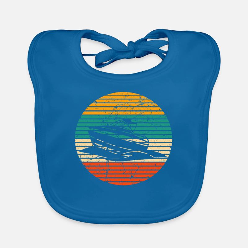 Bateau bateau bateau bateau bateau - Bavoir bio Bébé - bleu paon
