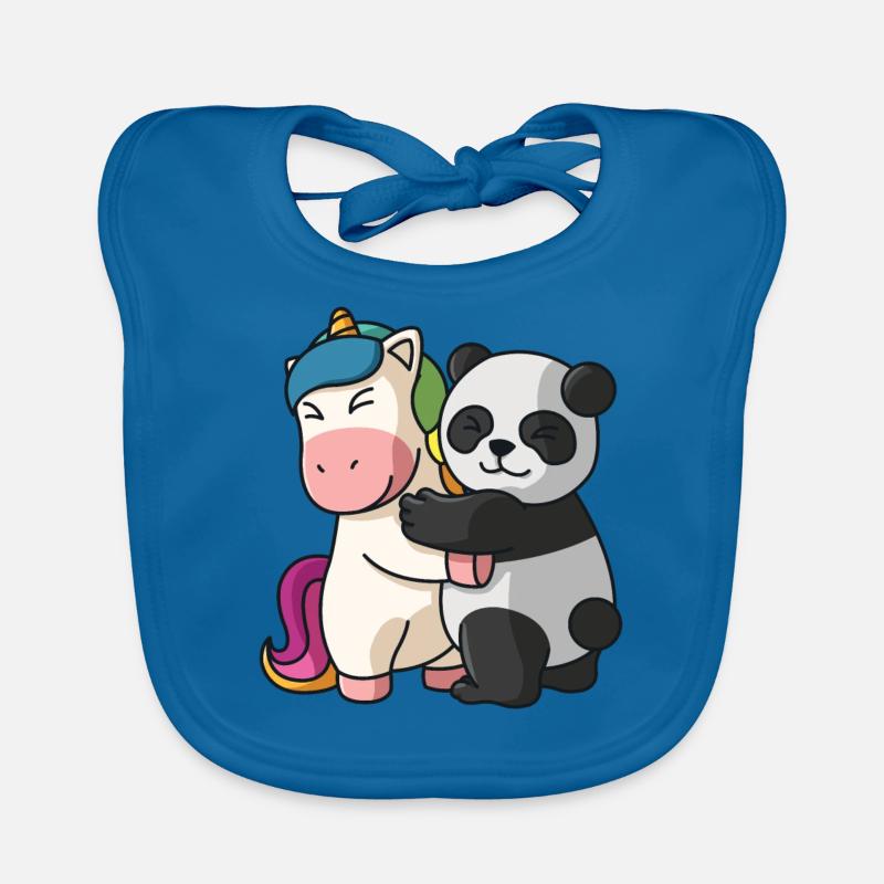 Unicorn Panda cute Hug Cuddle Animals Organic Baby Bibs