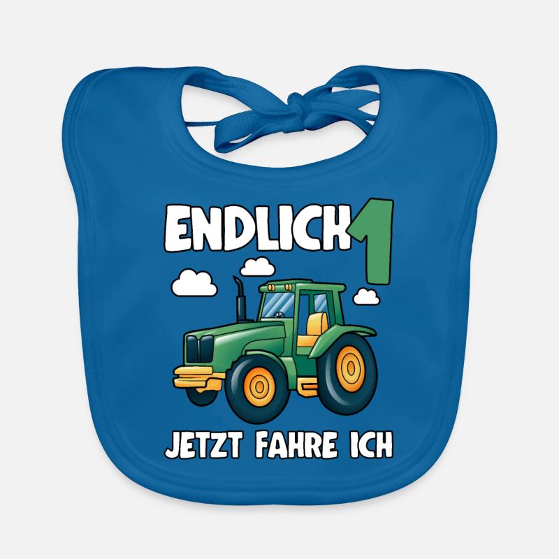 Traktor Endlich 1 Geburtstag Geschenk Junge Lustig Baby Bio-Lätzchen