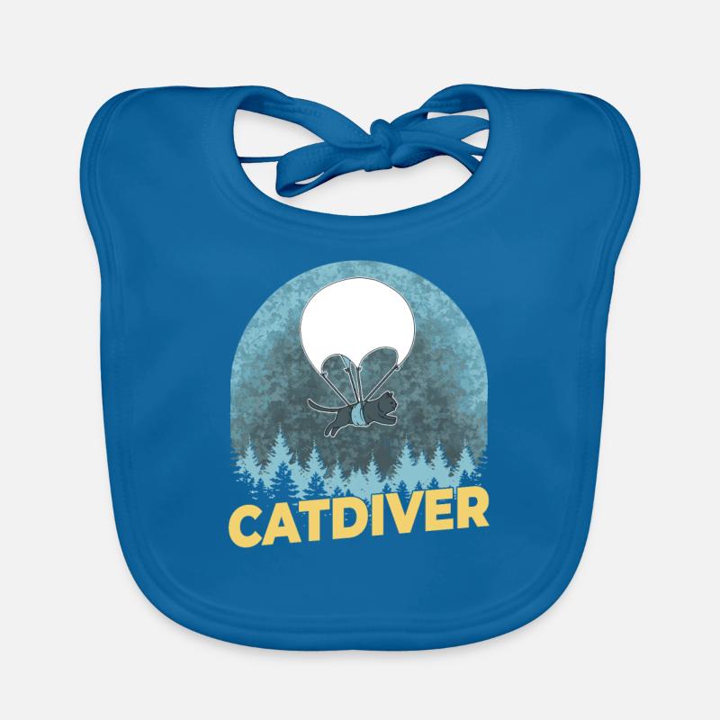 Catdiver - Chat drôle de parachutiste Bavoir bio Bébé