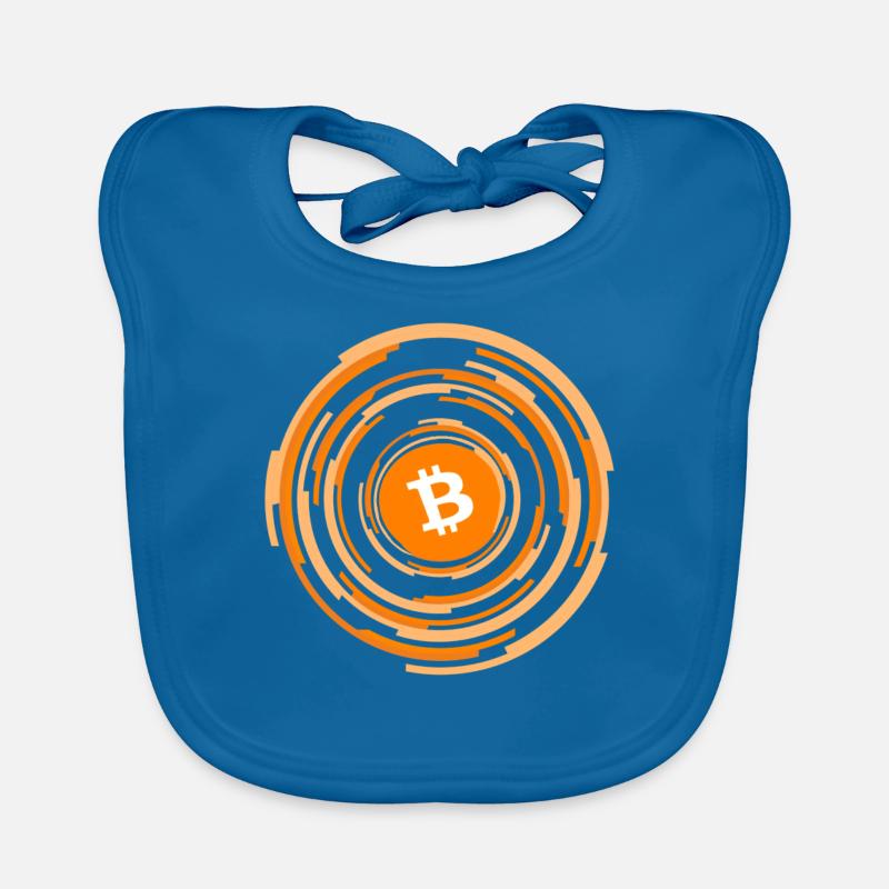 Bitcoin Kryptowährung - Baby Bio-Lätzchen - Pfauenblau