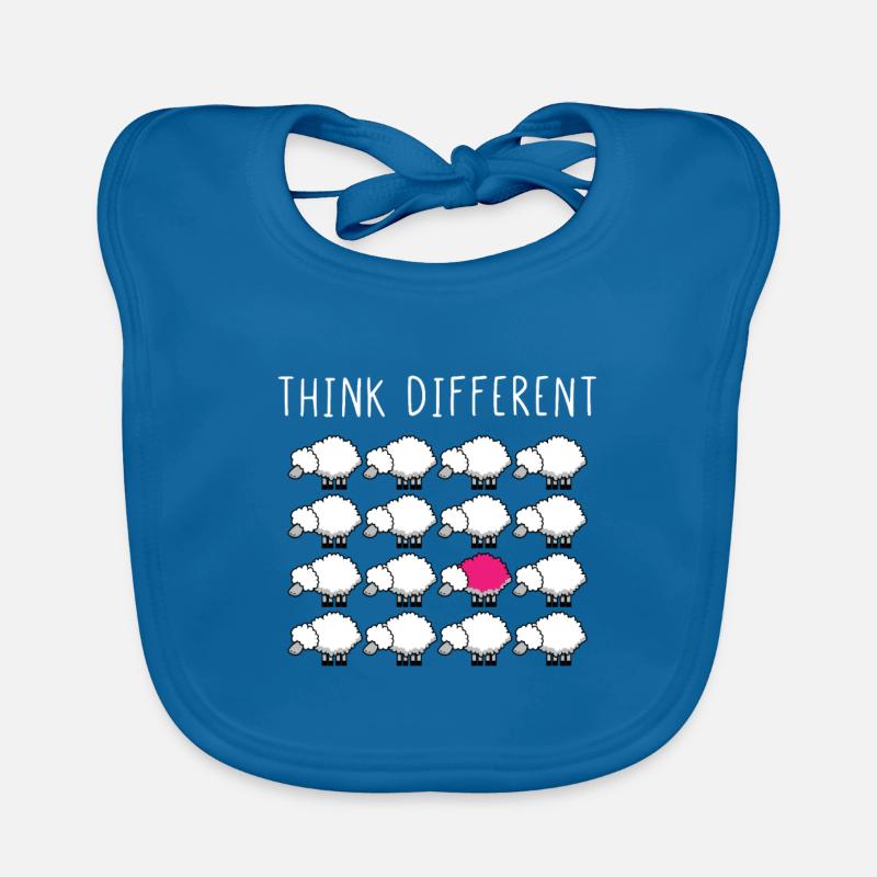 Think Different - Baby Bio-Lätzchen - Pfauenblau