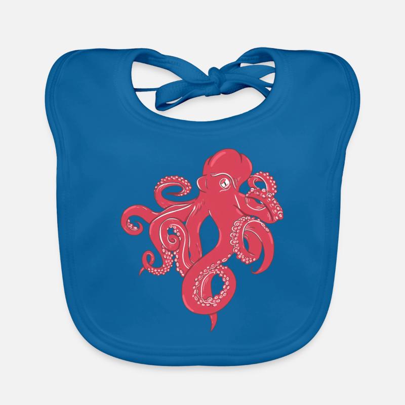 Octopus octopus squid sea creature tentacles Organic Baby Bibs