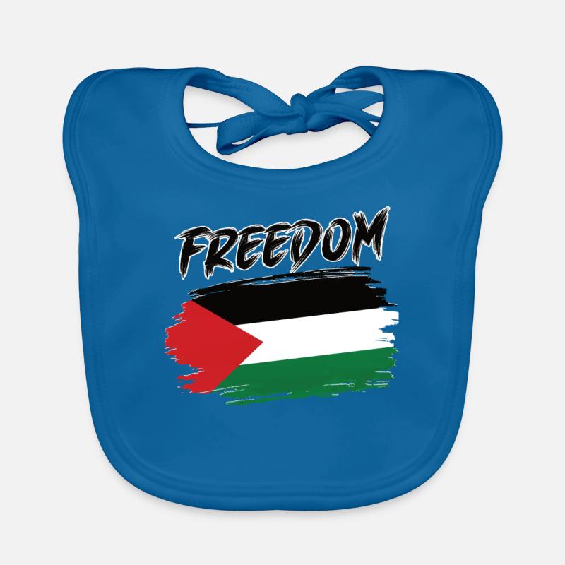 Palestine Drapeau pour les Palestiniens - Bavoir bio Bébé - bleu paon
