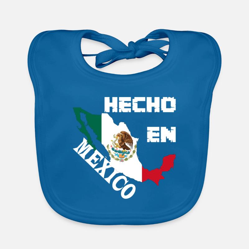 Hecho En Mexico Eagle mexicain - Bavoir bio Bébé - bleu paon