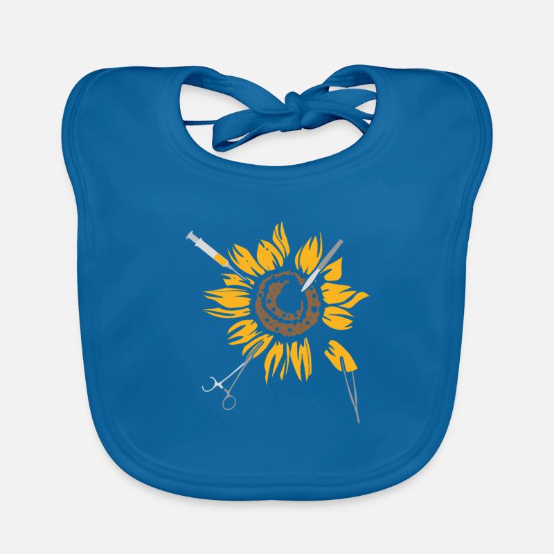 Surgical Scrub Surgeon Sunflower Surgery Internal Organic Baby Bibs