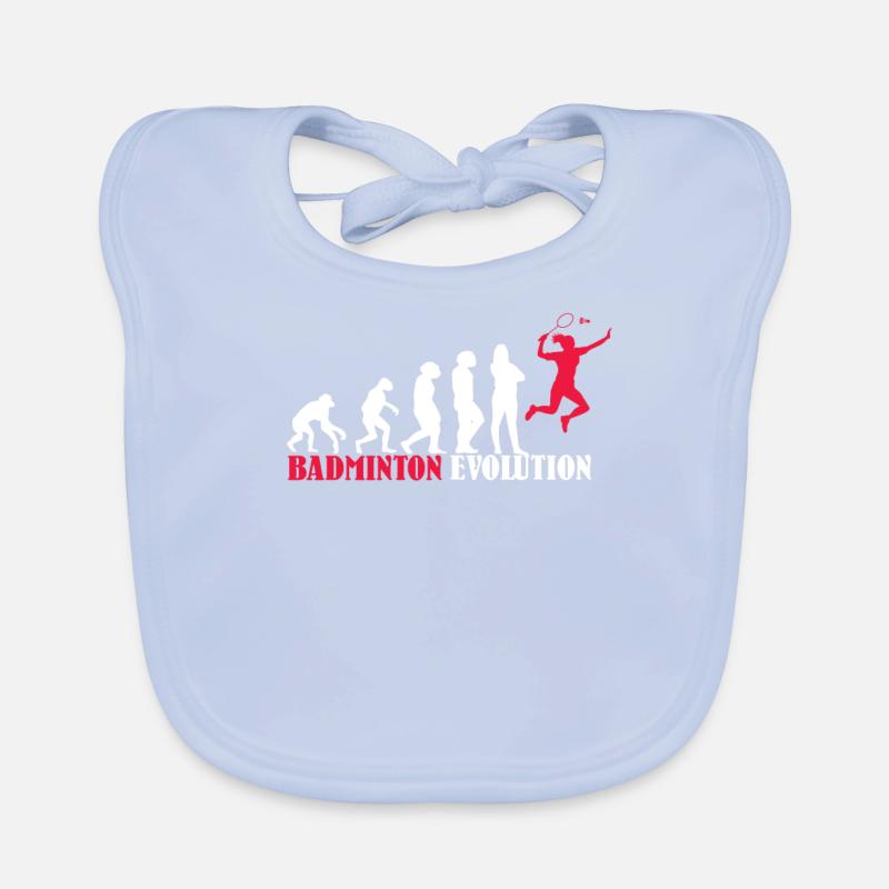 Badminton Evolution Design als Geschenk Baby Bio-Lätzchen