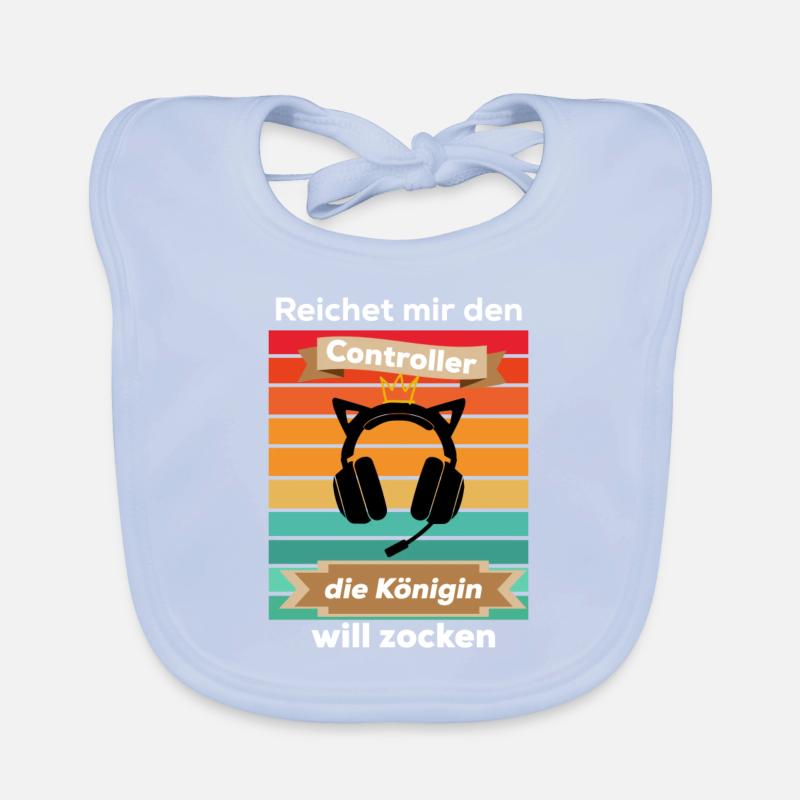 Reichet mir den Controller die Königin will zocken Baby Bio-Lätzchen