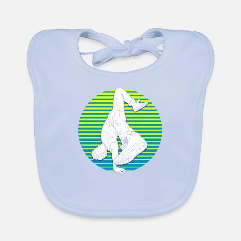 Breakdance Breakdancer Silhouette Gift Organic Baby Bibs