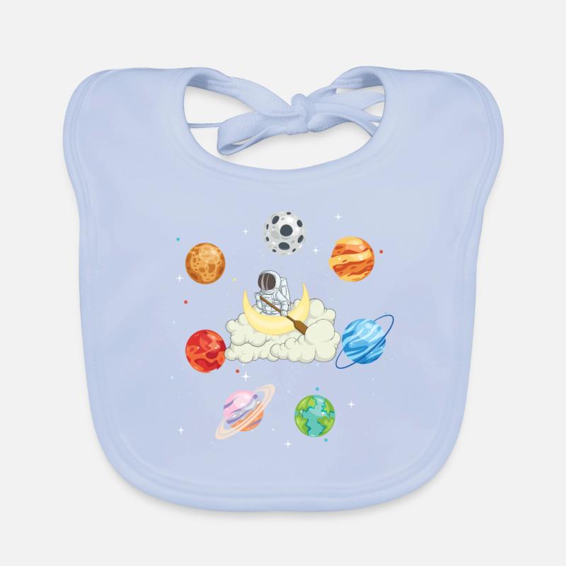 Astronaut Planet Rowing Cloud Organic Baby Bibs