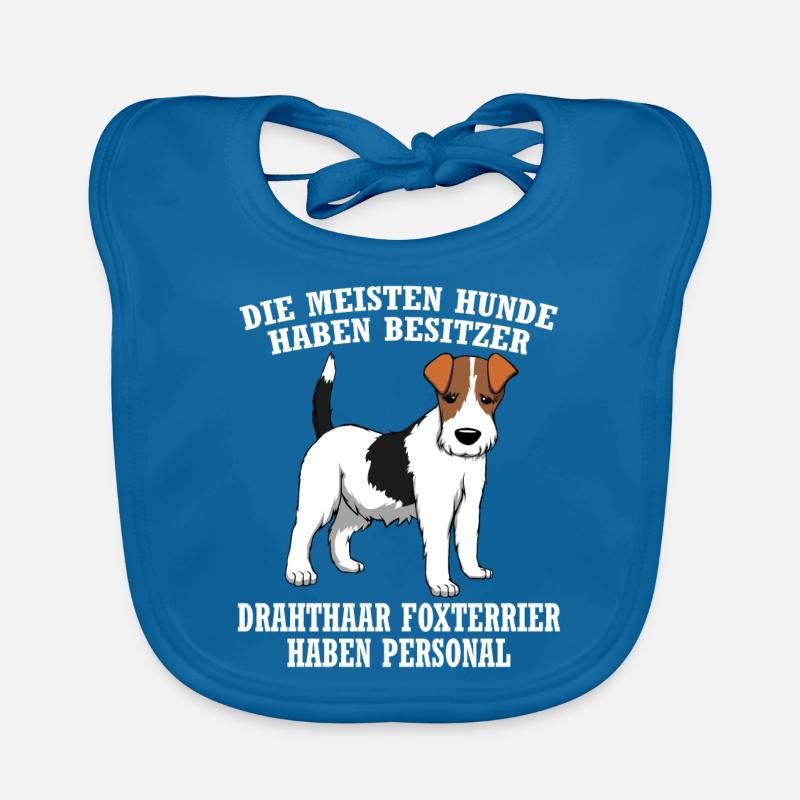 Drahthaar Foxterrier Hund Ich War Normal Bis mein - Baby Bio-Lätzchen - Pfauenblau