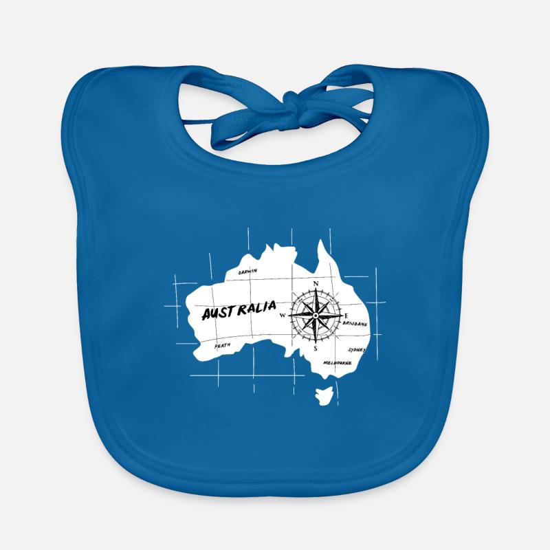 Australia Map Organic Baby Bibs